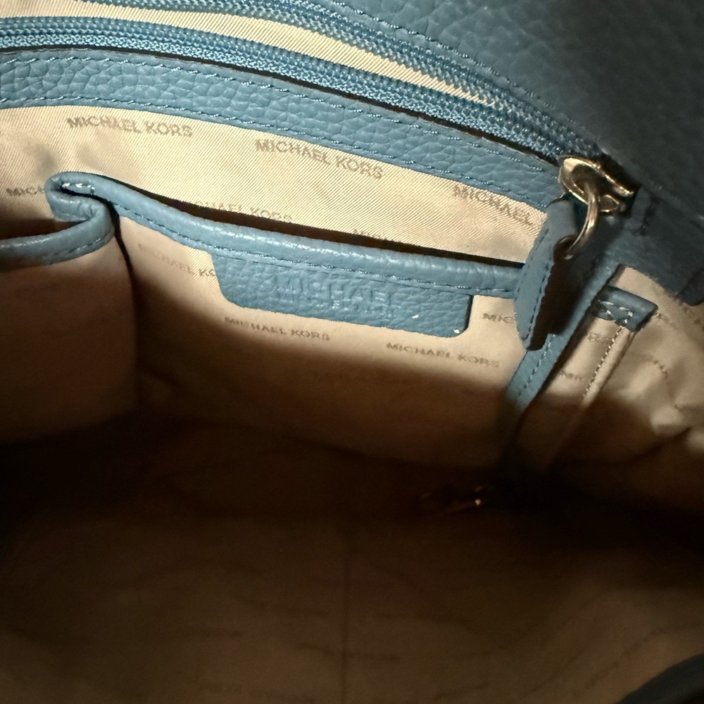 Michael Kors EUC++ Sullivan Blue Pebbled Leather Crossbody Shoulder Bag - Picture 10 of 13
